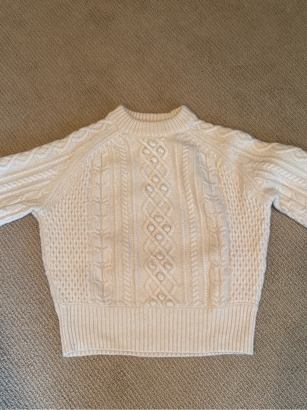 J. Crew Cream Cable Knit Turtleneck-Style Sweater